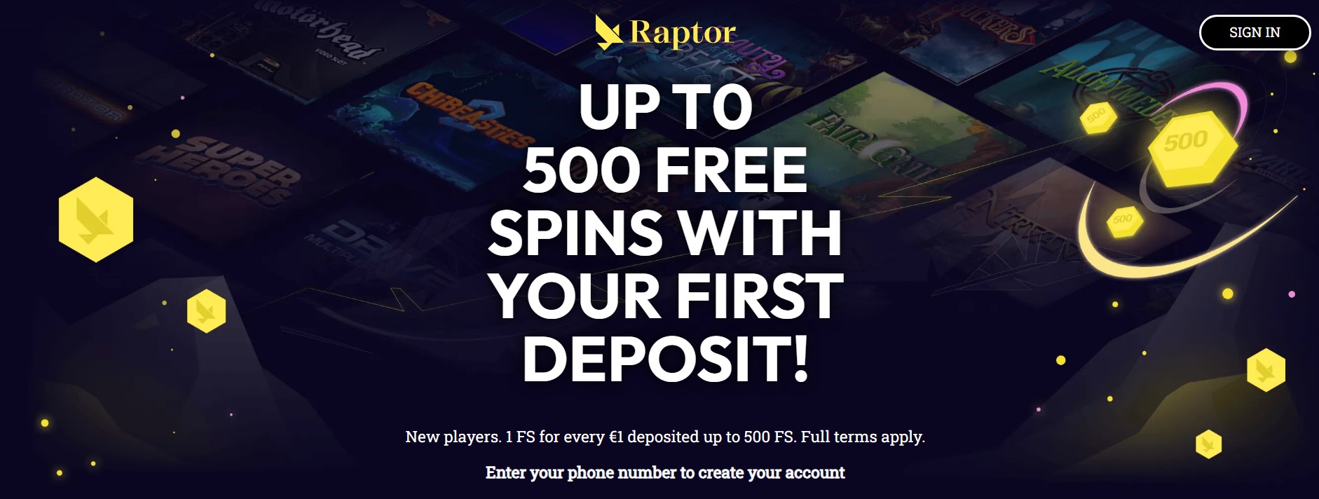 Μπόνους και προσφορές του Raptor Casino